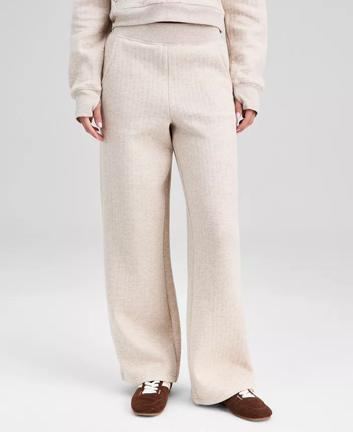 Women's Quilted Wide-Leg Lounge Pants - thumbnail 3