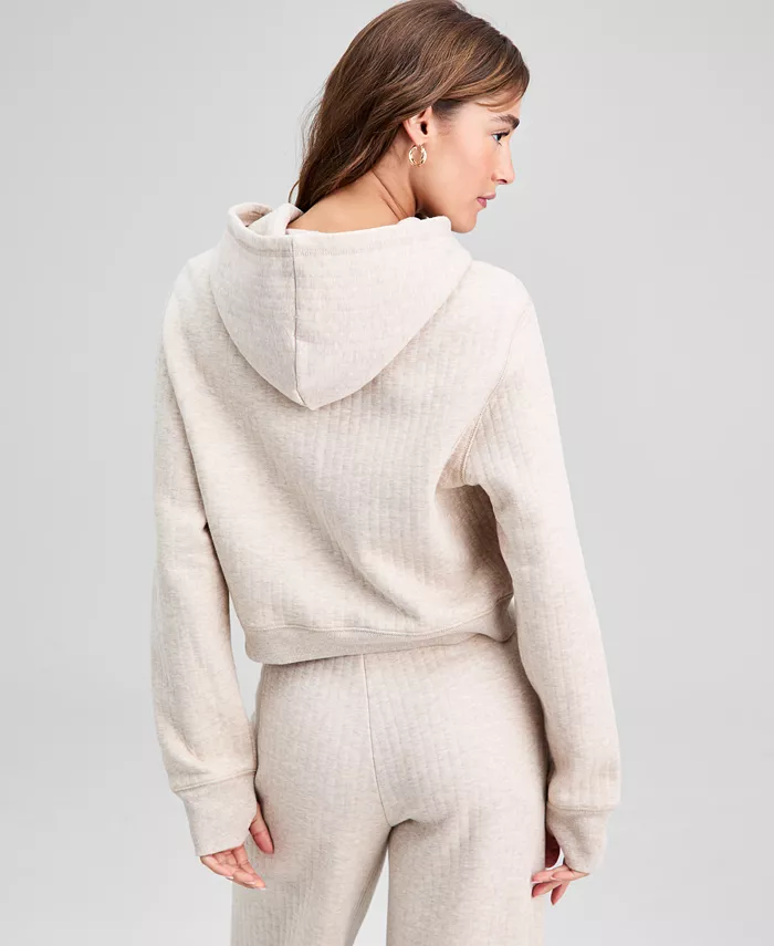 Women's Quilted Pullover Lounge Hoodie - thumbnail 3