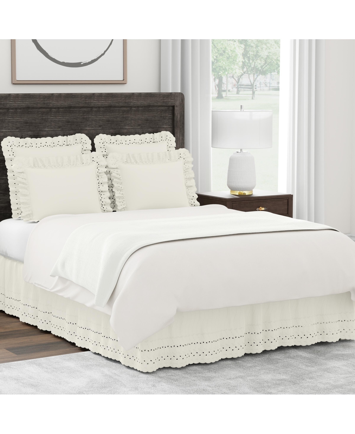 Fresh Ideas Ruffled Eyelet 14" Drop Bedskirt