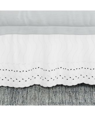 Ruffled Eyelet 14" Drop Bed Skirt, Queen