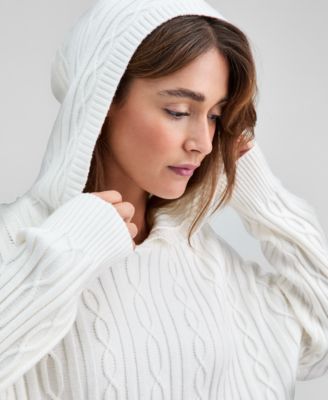 Women's Cable-Knit Pullover Hoodie, Macy's Exclusive