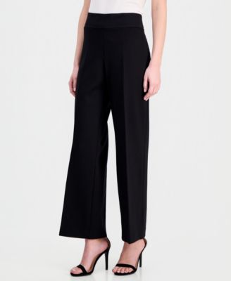 Anne Klein Women's High Rise Pull-On Wide-Leg Pants