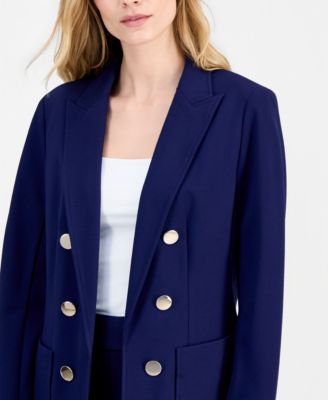 Women's Compression Faux Double-Breasted Blazer