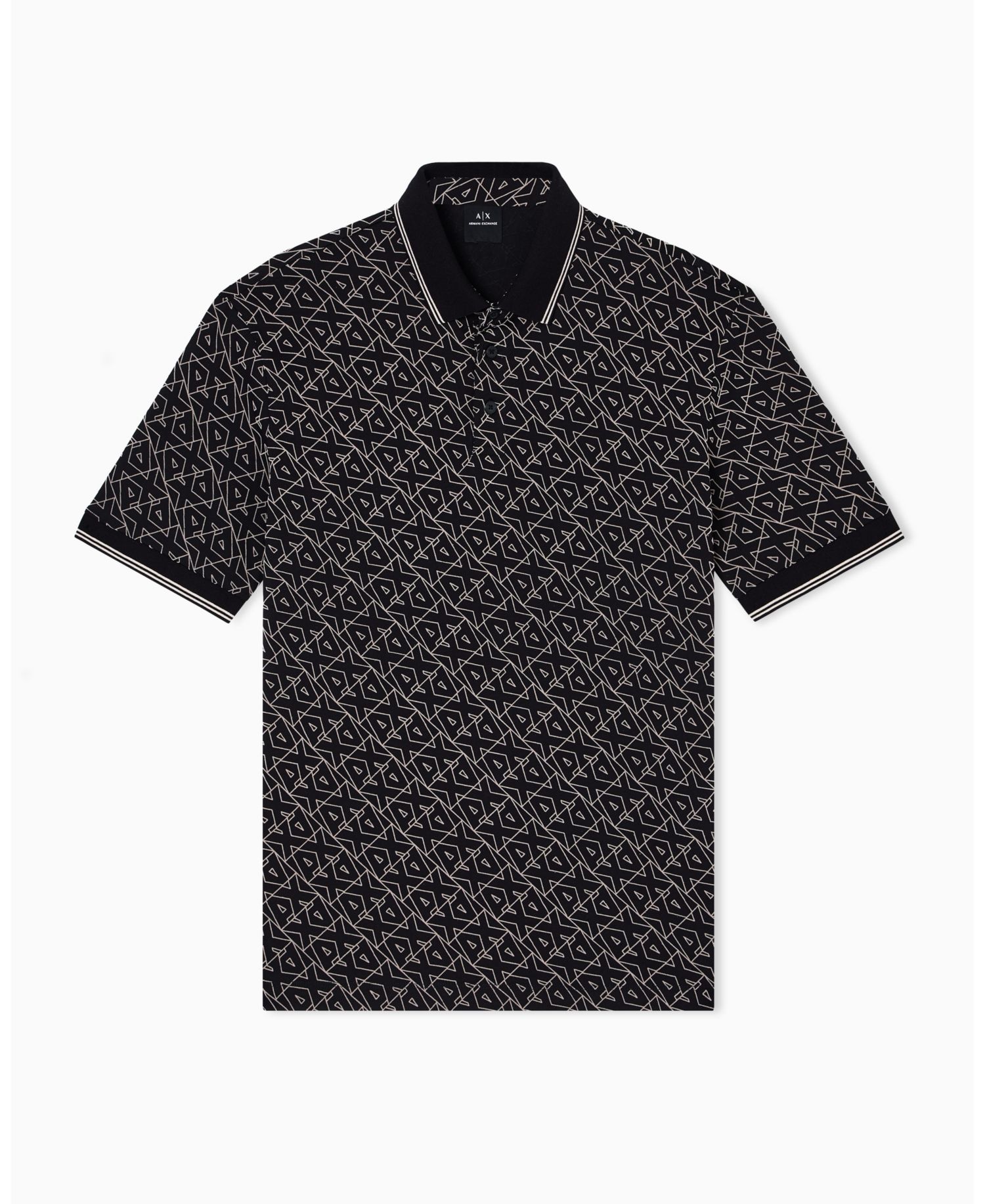 Men's Allover Logo Collar Tipping Polo Shirt