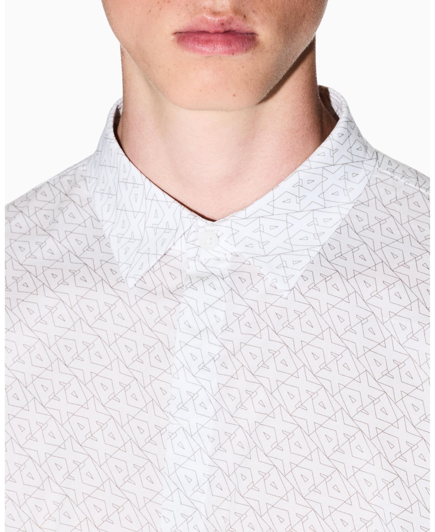 Мужская рубашка A|X Armani Exchange Long Sleeve Poplin Allover Logo Woven, цвет: Чёрный — фото 33