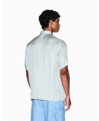 Men's Short Sleeve Viscose Geo Print Woven Shirt