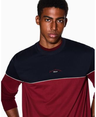 Men's Color Block Embroidered Center Logo T-Shirt