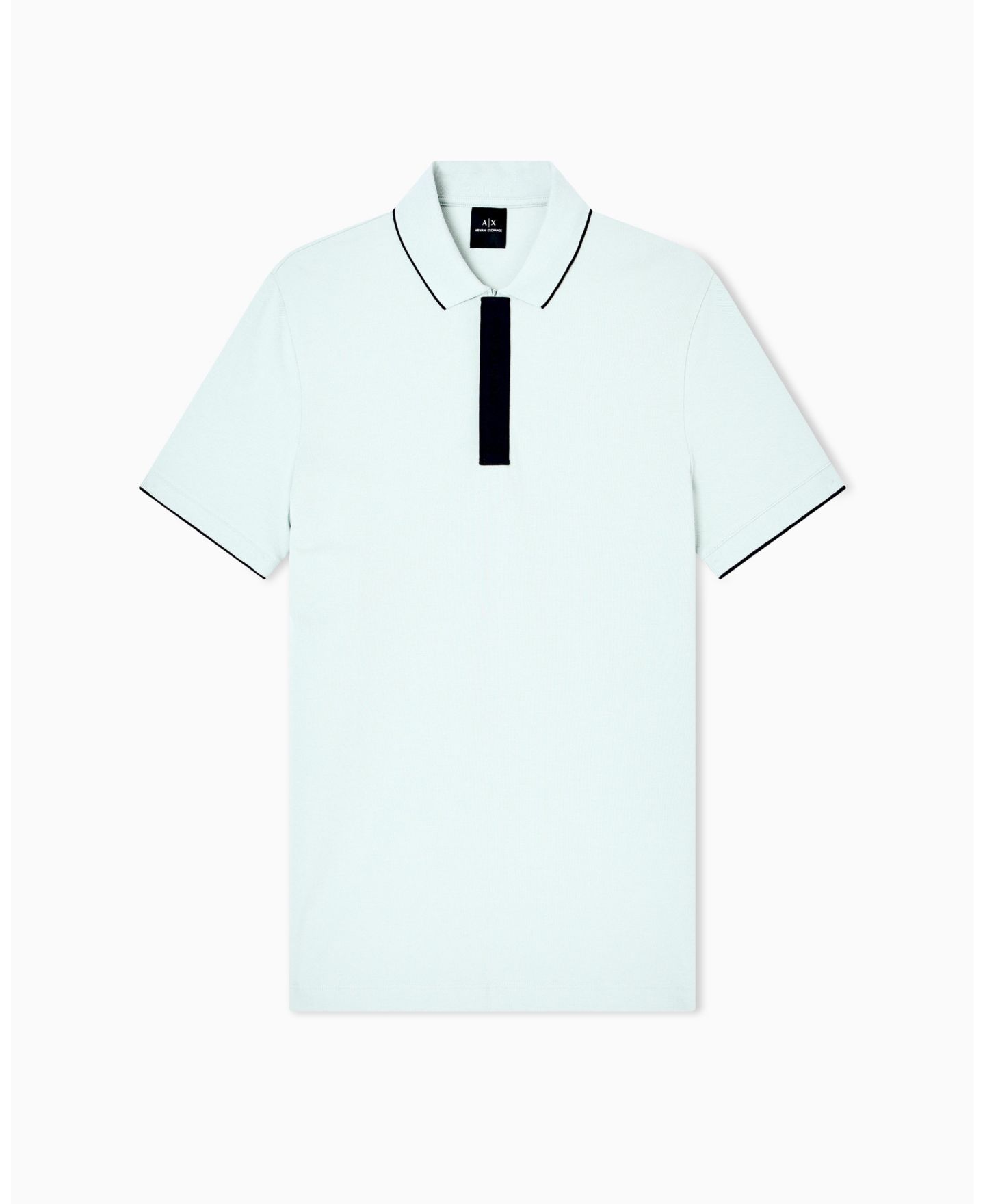 Мужское поло A|X Armani Exchange Grosgrain Logo Polo Shirt, цвет: Аквамариновый серый — фото 5