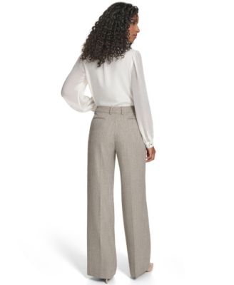 Petite Novelty Pleated Wide Leg Pants
