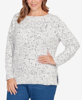 Plus Size Speckled Chenille Eyelash Sweater