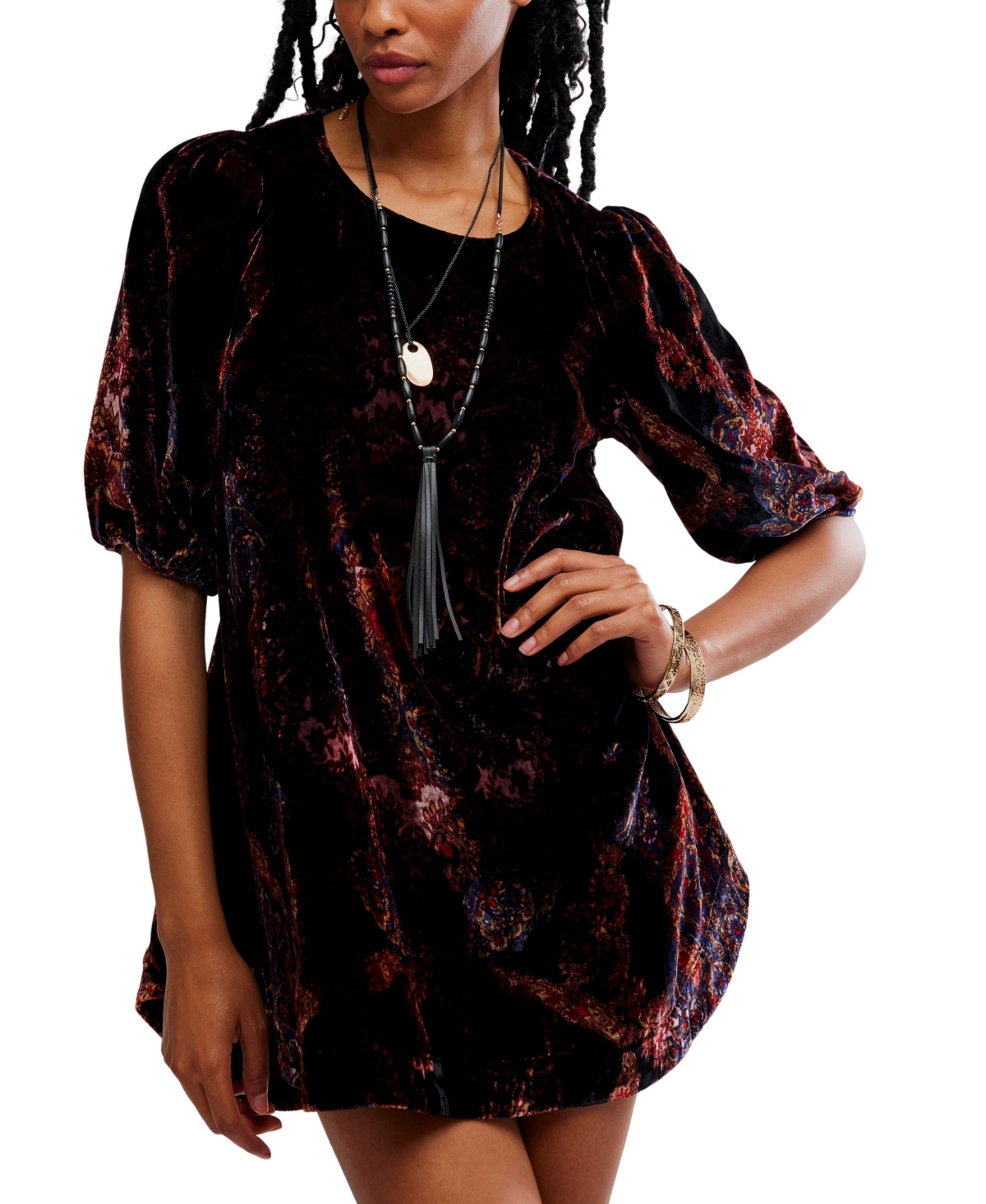 Free People Women's Maye Printed Crewneck Tunic Top