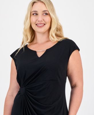 Plus Size Short-Sleeve Jersey Maxi Dress