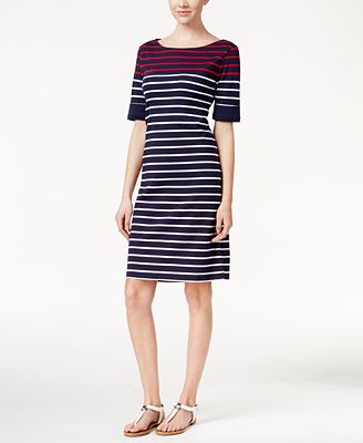 Karen Scott Striped T Shirt  Dress  Only at Macy s  