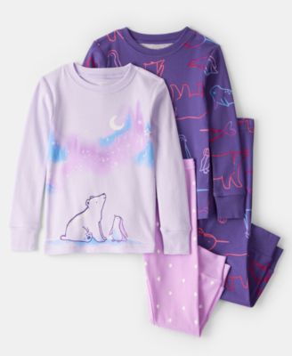 Carter's - Girls Toddler 2T-5T 4-Piece Penguin and Polar Bear Snug Fit Long-Sleeve and Pants Pajama Set