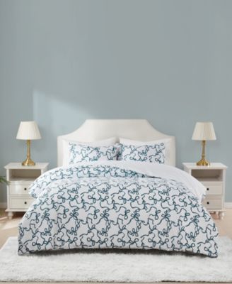 Printed Bow Whimsy 3-Pc. Comforter Set, King