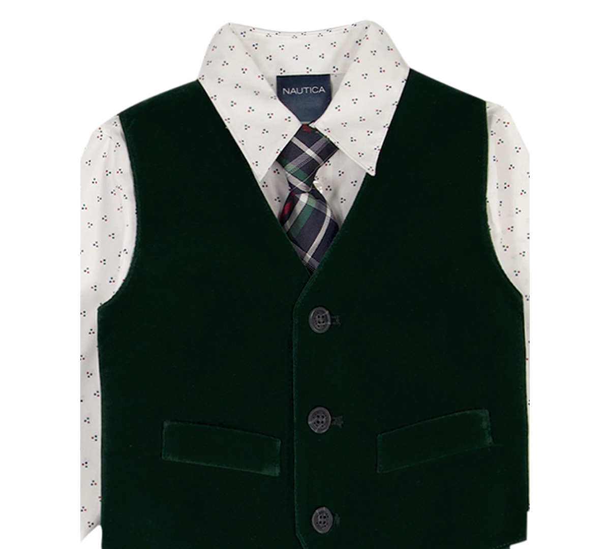 Nautica Baby Boys 4-piece Green Velvet Duo Vest Set In Multi