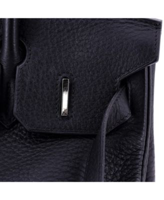 Birkin 30 Handbag Black Clemence with Palladium Hardware