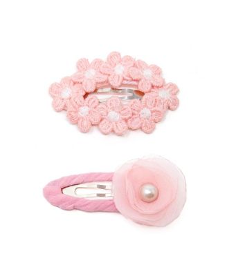 Girls 2pc Hair Clip Set - Tulle Bloom Petals