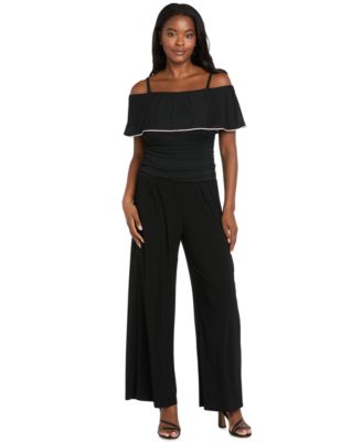 R & M Richards - Women's Ruched Trim Detail Jumpsuit