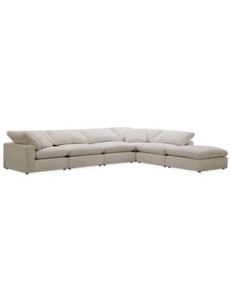 Fog 6-Pc. Fabric L-Sectional Ottoman End Sofa Set