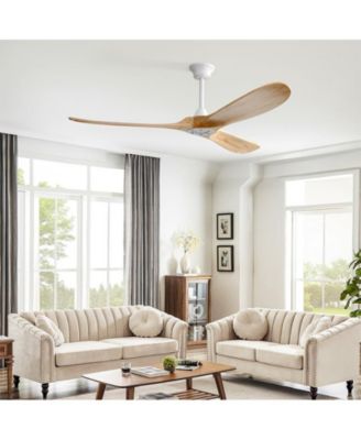 60-inch Modern White 3-Blade Ceiling Fans with Intelligent Remote Control and Timing Function