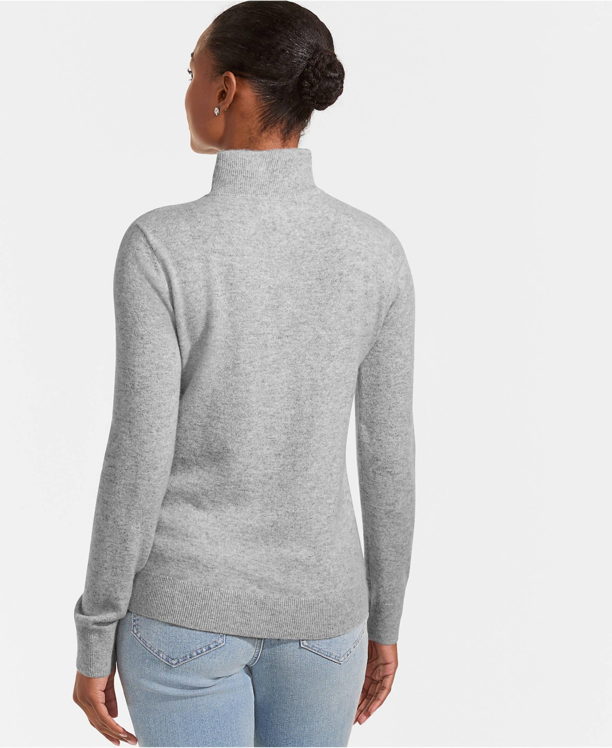 Lands' End Women's Cashmere Quarter Zip Sweater