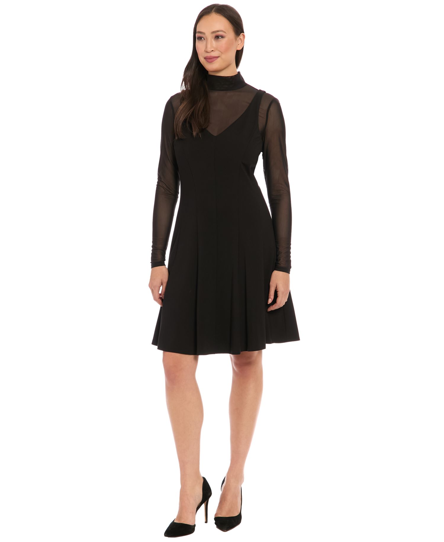 Women's Mock Neck Long-Sleeve Dress