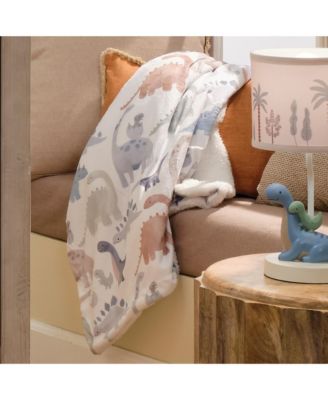 Dino-Might Ultra-Soft Fleece Watercolor Dinosaur Baby Blanket