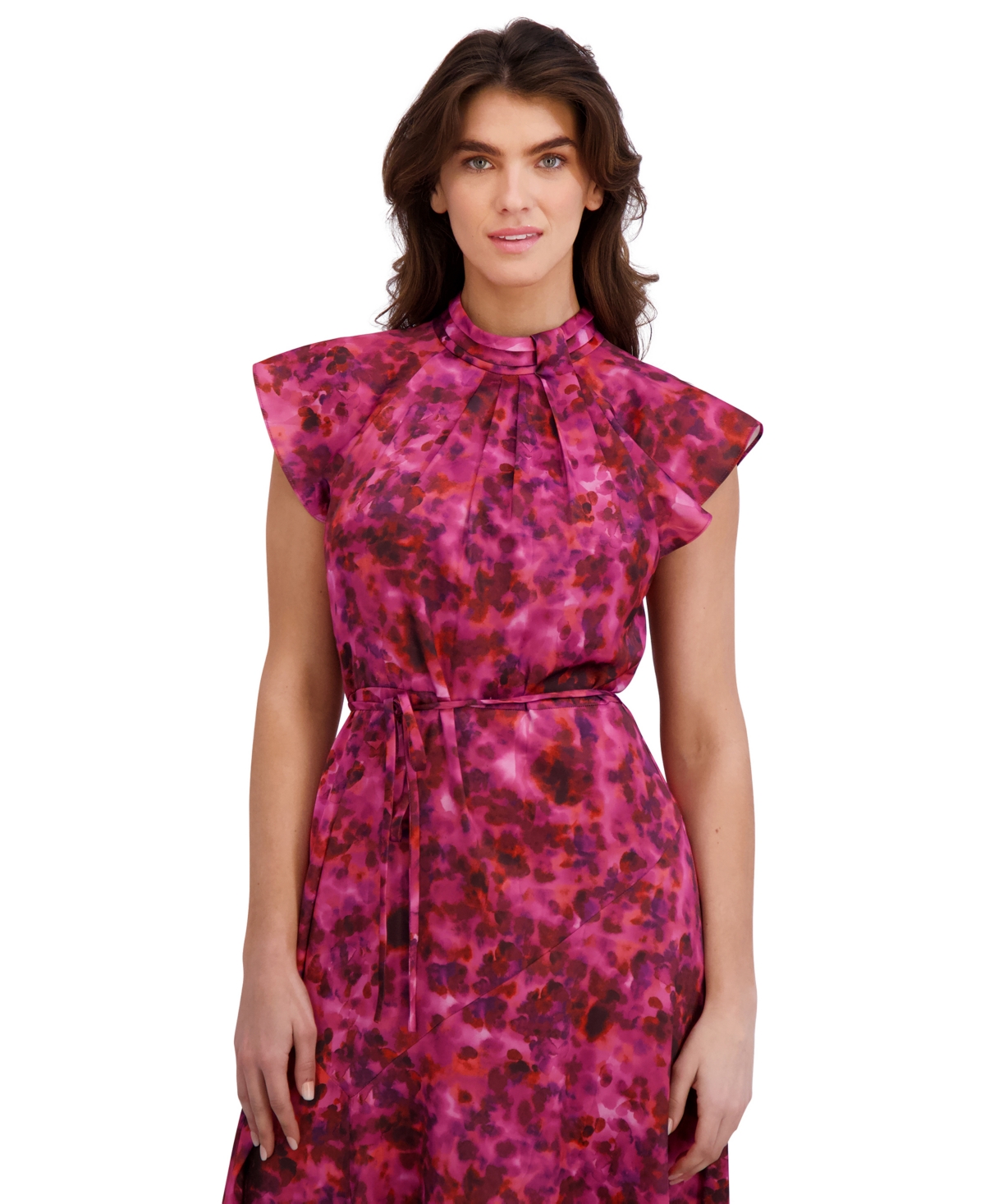 London Times Women's Charmose Flutter Sleeve Dress