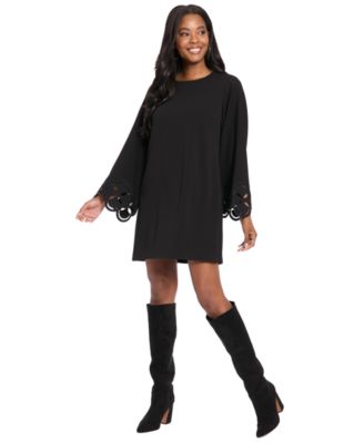 Women's Scuba Crepe Embellished Shift Dress