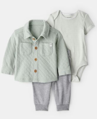 Carter's - Baby Boys 3-Piece Quilted Jacket, Bodysuit and Pants Set