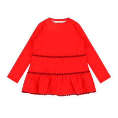 Girls Ruffle Hem Tiered Tunic and Legging Set - Red Multicolor