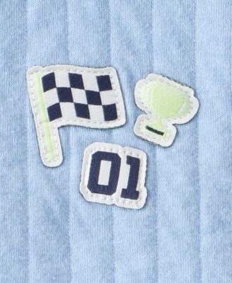 Baby Boys' Race Car Quilted Sleeveless Vest, Bodysuit and Pants, 3-Piece Set