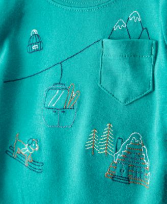 Baby Boys' Skiing Print Long-Sleeve Bodysuit and Joggers, 2-Piece Set