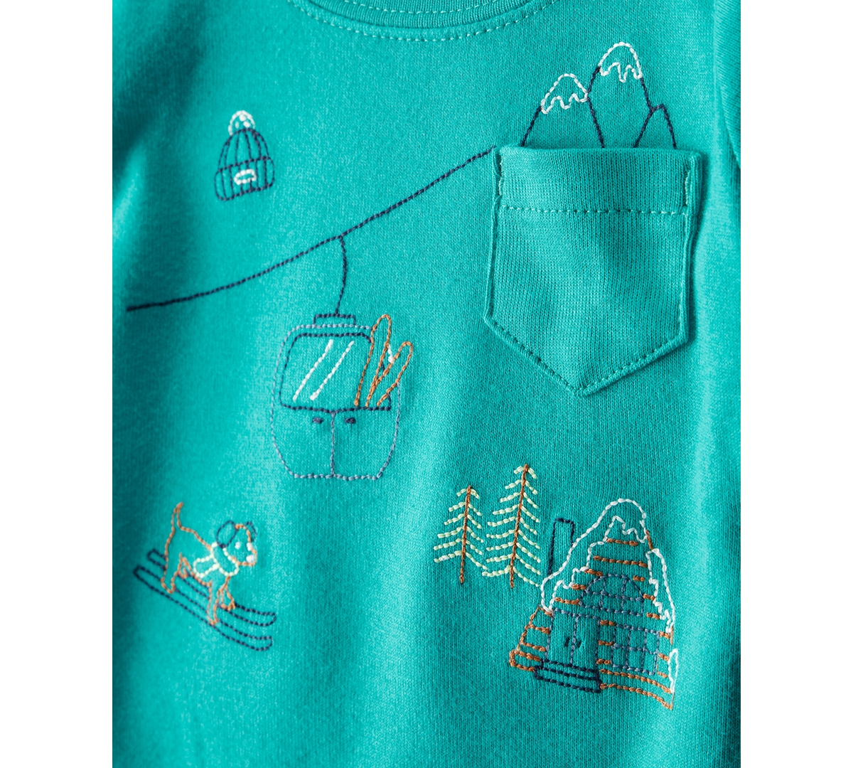 Carter's Baby Boys 2-piece Skiing Print Long-sleeve Bodysuit And Joggers Set In Multi