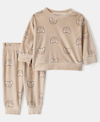 Baby Boys' Bear Print Sweatshirt and Pants, 2-Piece Set
