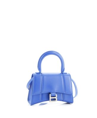 Mini Hourglass Chain Top Handle Bag Leather