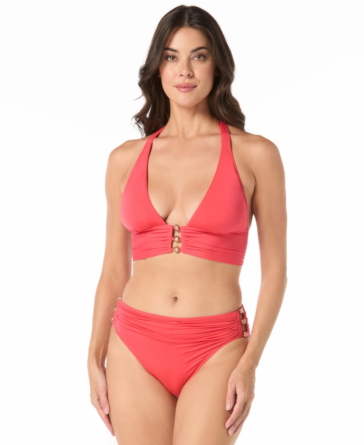 Carmen Marc Valvo Women's Halter Bra Top In Pink