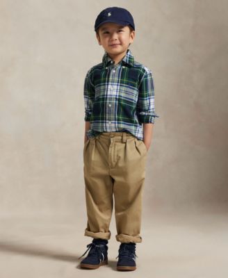 Boys' 2-7 Plaid Cotton Oxford Shirt