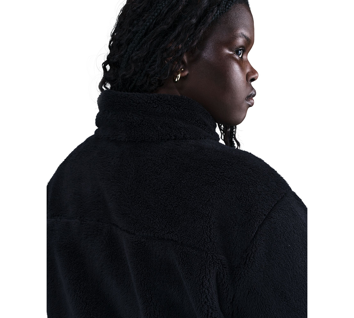 Nike Plus Size Sportswear Essential High-pile Fleece Jacket In Black