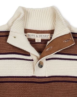 Little and Big Boys' Organic Mock Neck Stripe Sweater