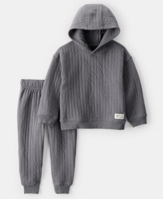 Carter's - Boys Toddler 2T-5T Ribbed Hoodie and Pants, 2-Piece Set