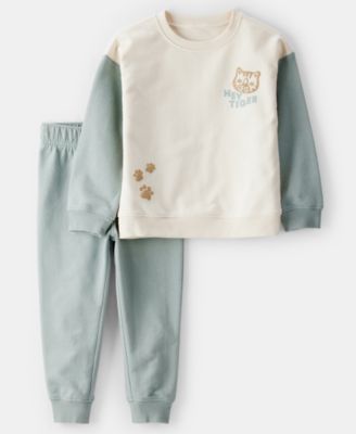 Carter's - Boys Toddler 2T-5T Hey Tiger' Sweatshirt and Pants, 2-Piece Set