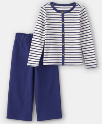Girls' Toddler 2T-5T Striped Long-Sleeve Sweater and Pants, 2-Piece Set