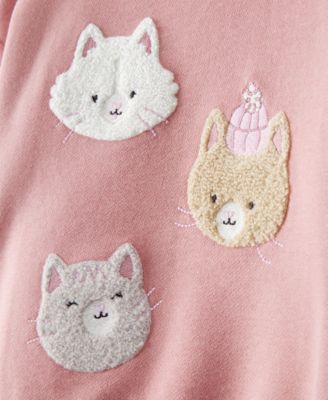 Girls' Toddler 2T-5T Day Dream Fleece Cat T-Shirt and Pants, 2-Piece Set