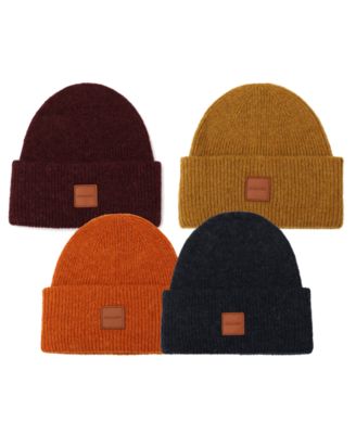 Men's Leather Patch Bean Hat