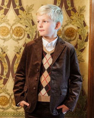 Little and Big Boys' Organic V-Neck Argyle Sweater Vest