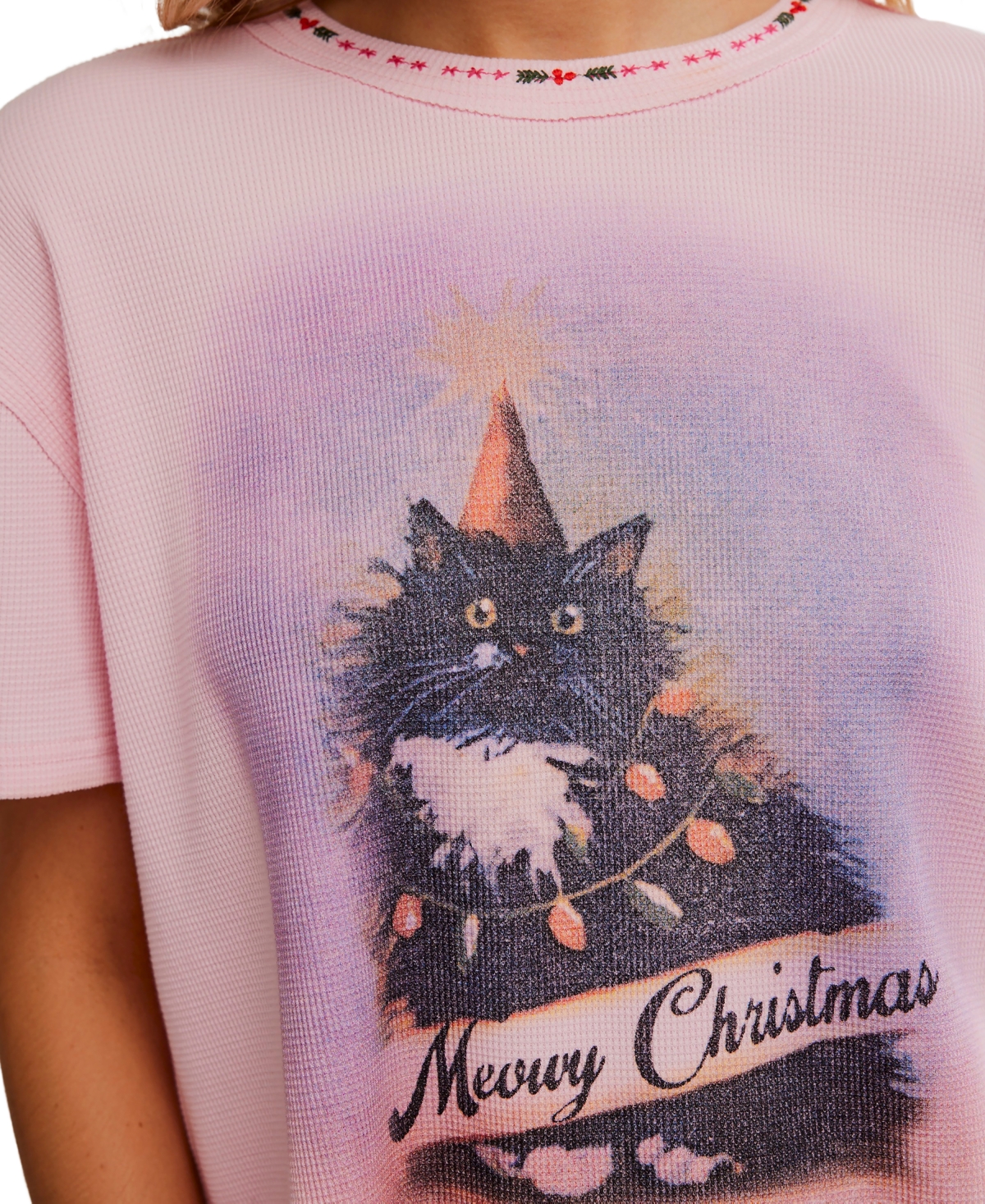 Free People Women's Merry Meowy Graphic Short-Sleeve T-Shirt