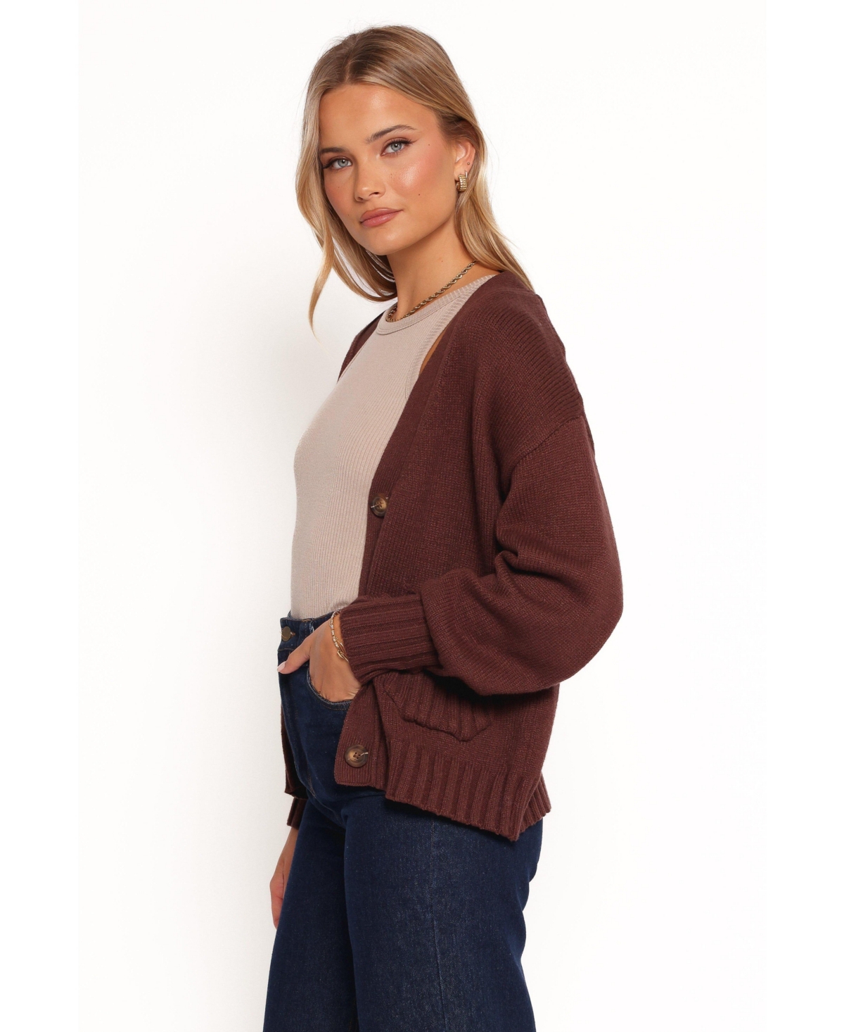 Petal and Pup Eden Button Front Cardigan - Brown