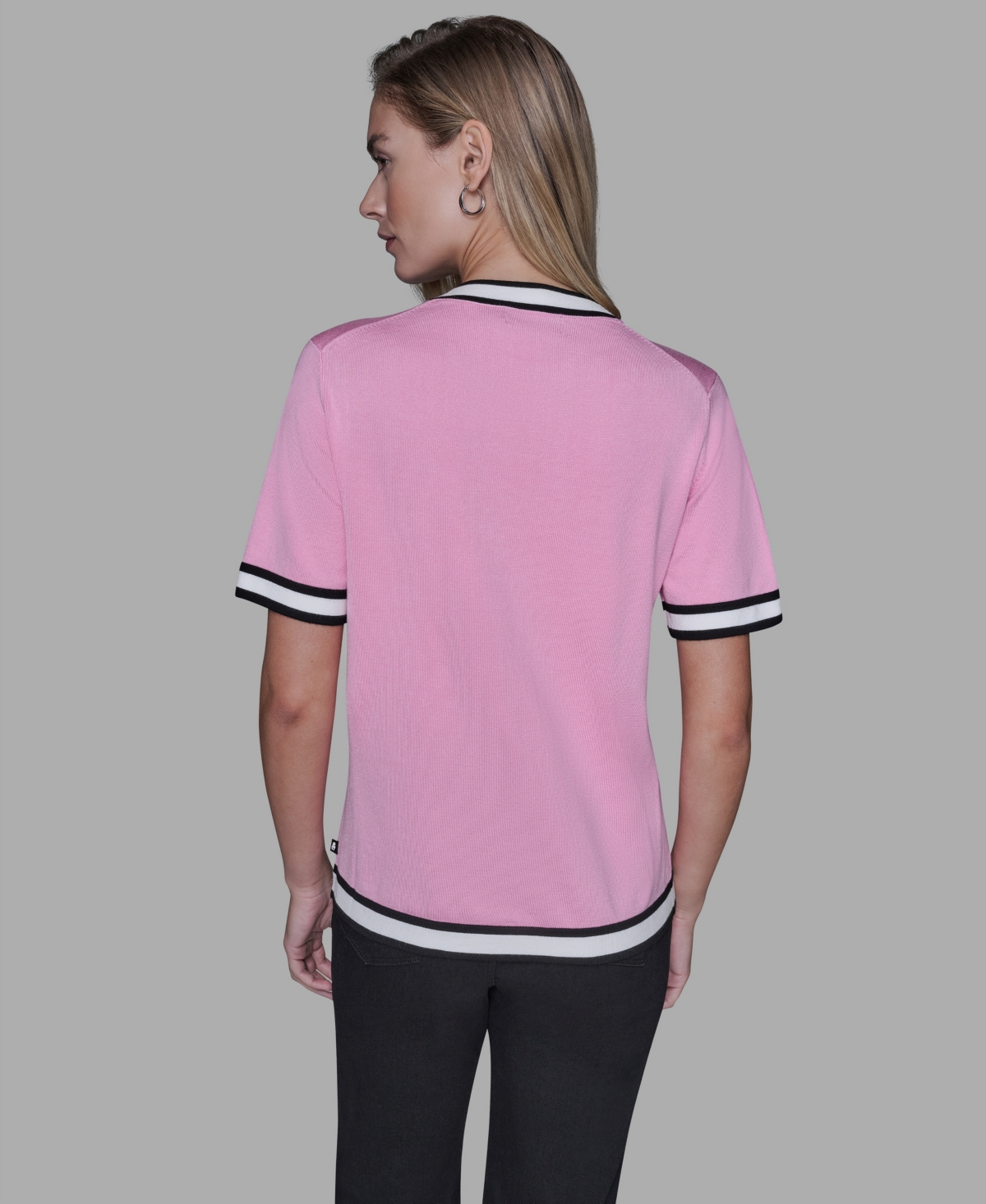 Karl Lagerfeld Women's Short-sleeve Sweater In Pink